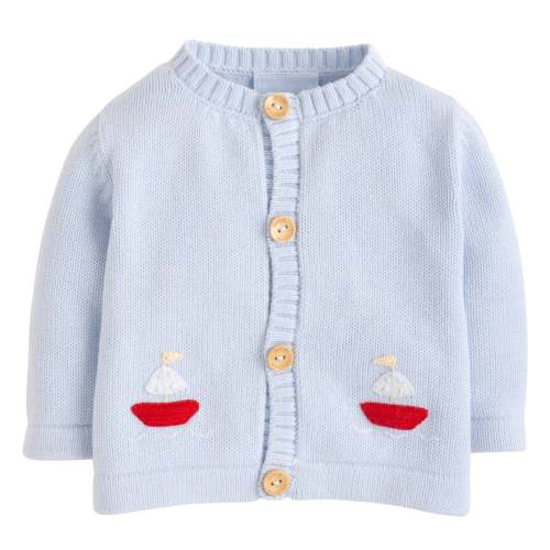 Little English Crochet Cardigan - Sailboat (3-6M0