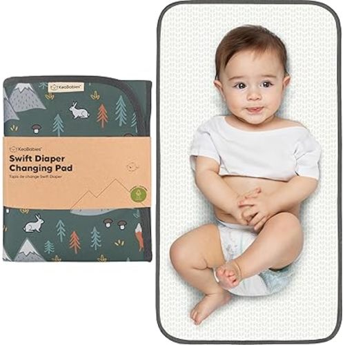 Portable Diaper Changing Pad - Waterproof Foldable Baby Changing Mat - Travel Diaper Change Mat - Lightweight Changing Pads for Baby - Baby Changer - Machine Washable (Woods)