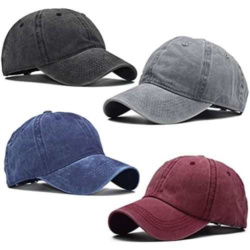 4 Pieces Toddler Baseball Hat Kid Toddler Baseball Cap Washed Cotton Washed Adjustable Caps Hats for Toddler Boys Girls