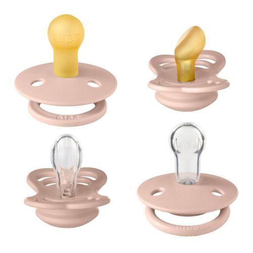 Bibs Try-It Silicone & Latex Pacifier Collection - Blush - 4pk: BPA-Free, Polypropylene, Rubber
