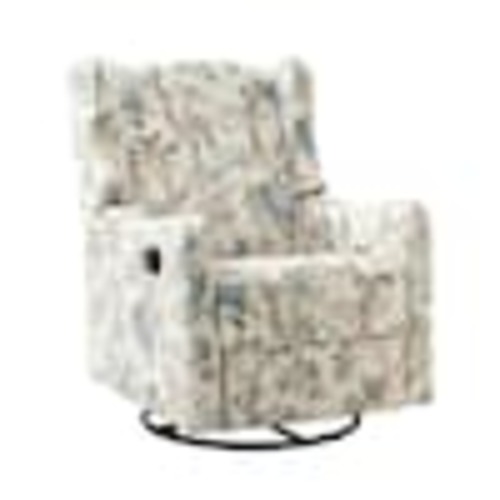 JAYDEN CREATION Bernd Floral Polyester Swivel Glider Recliner with Rocking RCHD0628-FLORAL