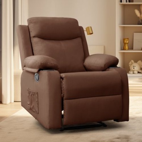 Korser Manual Small Recliner Chair for Small Spaces for Living Room,Nursery,Brown