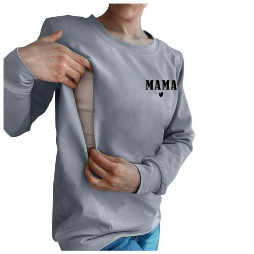 Xiulive Women Casual Maternity Nursing Sweatshirt Comfort Friendly Zip Breastfeeding Pullover Tops Mama'S Boobery Sweater Breathable outfits