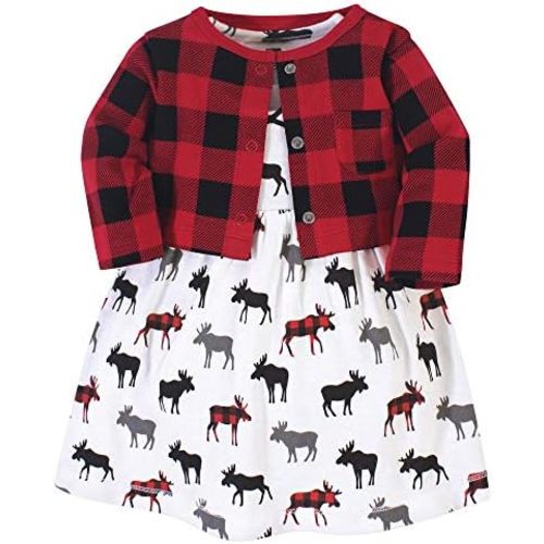 Hudson Baby Baby Girls' Cotton Dress and Cardigan Set