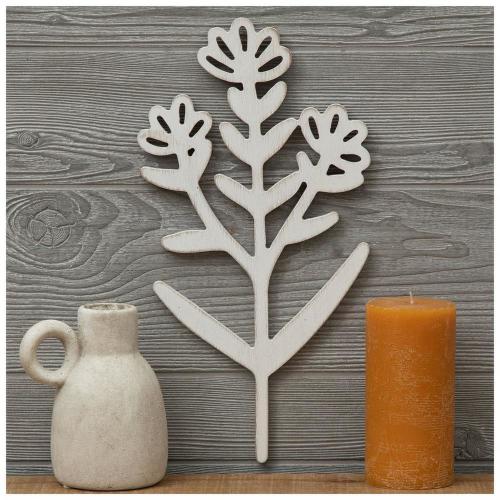 Distressed Floral Wood Wall Decor