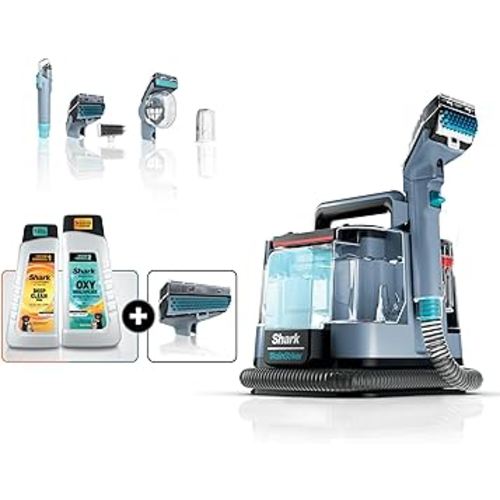Shark PX202BRN StainStriker Portable Spot, Stain, & Odor Eliminator for Carpets, Area Rugs, Upholstery, Cars, with Bonus Accessories and Cleaning Solutions, Perfect for Pets, Nordic Blue