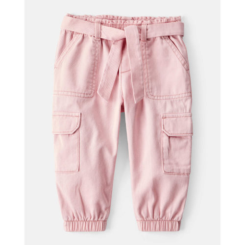 Baby Girl Cotton Cargo Joggers - Pink - Carter's | Carter's
