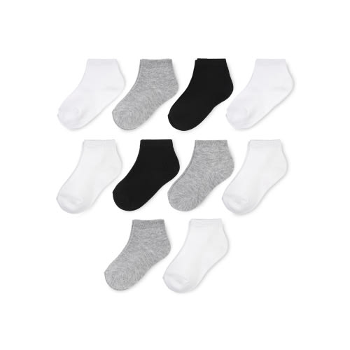 Wonder Nation Boys Ankle Socks, 10 Pack, Size 3T- 5T