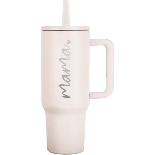 Mama Tumbler 40 oz Cup with Lids Straws First Mothers Day Gifts for New Mom Gifts for Pregnant Mother, Mama, Mom To Be