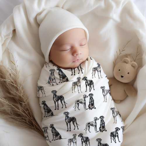 Great Dane Baby Swaddle - Dog Mom - New Baby Gift - Dog Blanket - Dog Nursery - Baby Shower Gift
