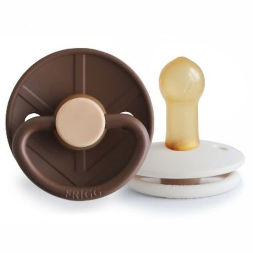 Frigg Little Viking Natural Rubber Pacifier 2-pack Cocoa/cream 6-18 Months