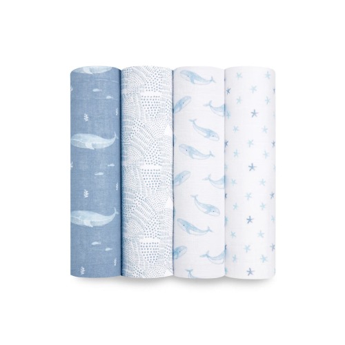 4-Pack Swaddling Cloths, Marine