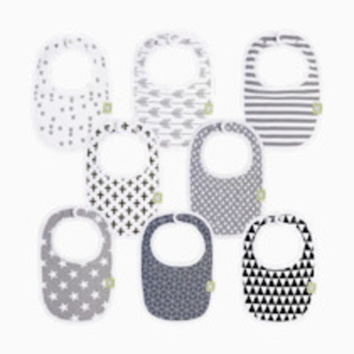 KeaBabies Urban Drool Bibs (8 Pack) - Grayscale, 8