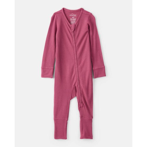 Baby Girl PurelySoft Long-Sleeve Sleep & Play Pajamas - Burgundy | Carter's