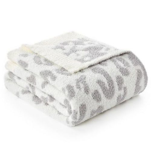 Snuggle Sac Leopard Throw Blanket Knitted Blanket Cozy Warm Blankets for Couch