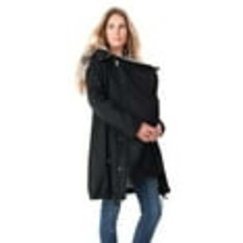 CILENON Women's Fleece Zip Up Maternity Baby Carrier Hoodie Sweatshirt Jacket Female Maternity 3 In 1 Thickened Outwear Fleece Lined Coat Oversized Hoodie(Black,L)