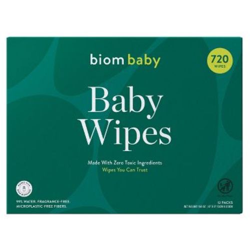 Biom 99% Water Hypoallergenic Baby Wipes - Fragrance Free - 720ct: Face & Body Application, Refill Pouch, With Aloe & Vitamin E