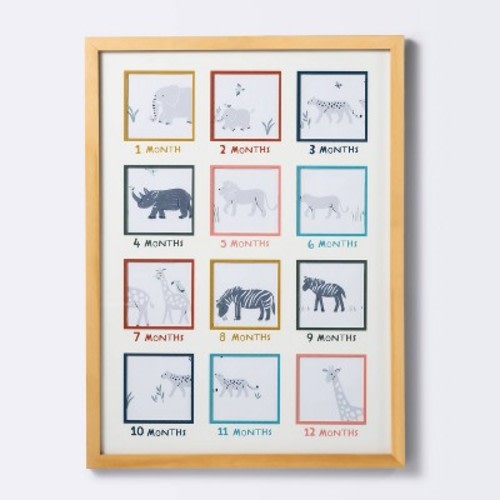 Milestone 4" x 4" Image Opening Picture Frame - Multi Bright with Natural Frame - Cloud Island™