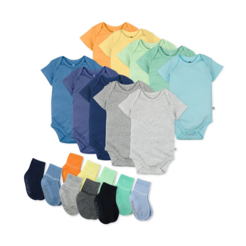 20-Pack Organic Cotton Short Sleeve Bodysuit & Sock Bundle | Honest Baby Clothing