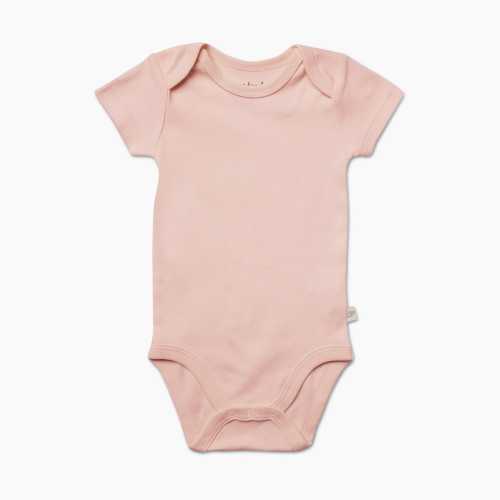 Tiny Kind Solid Short Sleeve Organic Cotton Bodysuit - Cloud Pink, Newborn