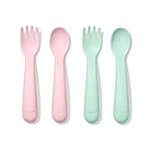 Tot 2 Pc Plastic Fork Spoon Set