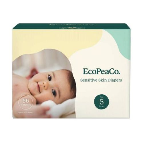 EcoPeaCo. Bamboo Disposable Diapers Made with Organic Bamboo and Viscose - Size 5 - 66ct