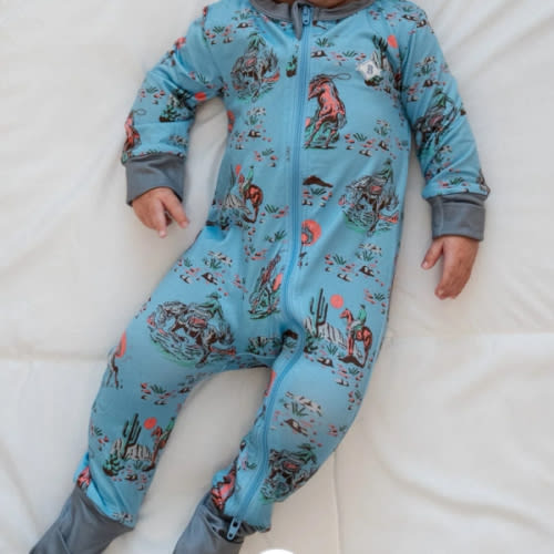 Baby Zip Up - Cowboy Up - Blue – BURLEBO
