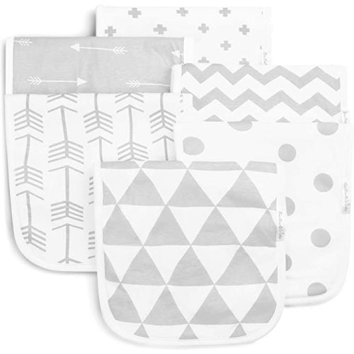 BaeBae Goods Burp Cloths for Baby Boy & Girl - Ultra Absorbent Burping Rags - Anti Shrink Unisex Burpy Clothes - Super Soft Jersey Cotton, Large 21"x10" - Thick for Newborn Cloth Diapers - 6 Pack