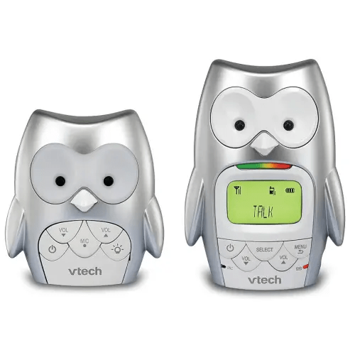 VTech Owl DECT 6.0 Digital Audio Baby Monitor with Night Light, 1 Parent Unit, Silver & White, DM225