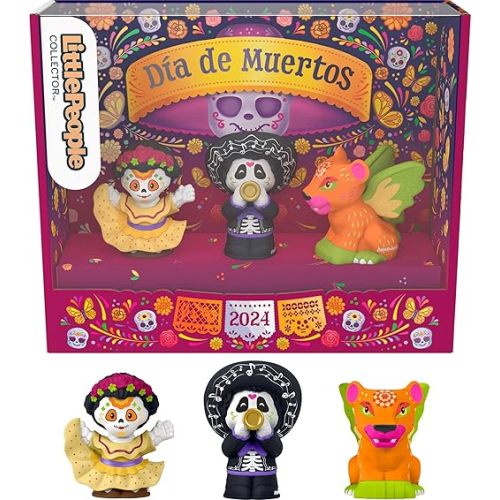 Little People Collector Día de Muertos Special Edition Figure Set, 3 Traditional Characters in Display Box for Adults & Fans