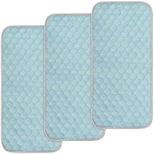 BlueSnail Quilted Thicker Waterproof Changing Pad Liners,3 Count(Blue)