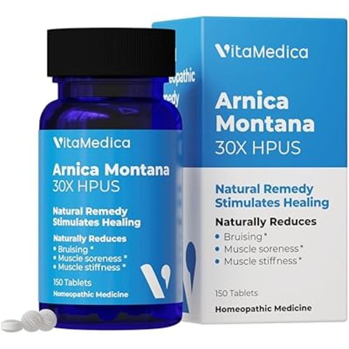 VitaMedica Arnica Montana 30X Rapid Dissolve Arnica Tablets for Natural Pain, Bruising, and Swelling Support - Homeopathic Medicine for Injury and Surgery Recovery - 150 Ct - 50 Servings
