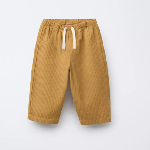 TEXTURED BAGGY PANTS - Ocher | ZARA United States