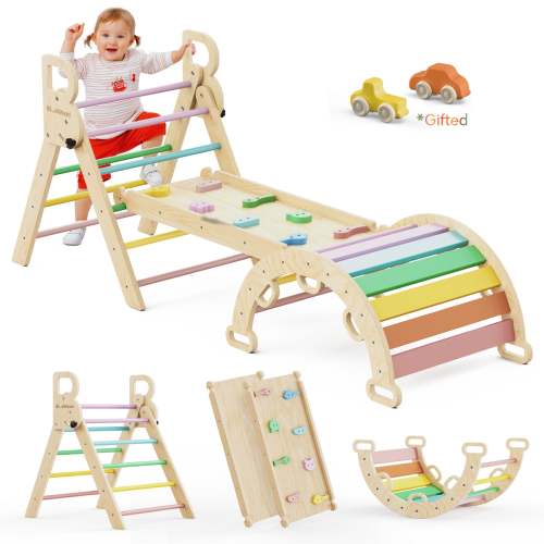 Aurora- BlueWood® 2024 Pikler Triangle Set *Rainbow