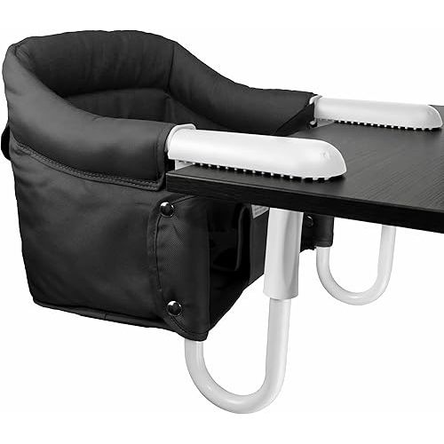 Portable Hook on High Chair for Baby & Travel Toddler from 6-36 Months – Clip on Baby Seat for Table – Fast Table Chair for Travel & Dining– Including Storage Bag - Black