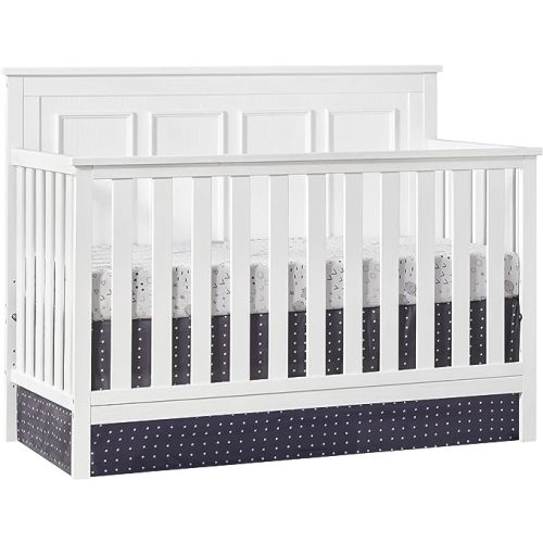 Oxford Baby Bennett 4-in-1 Convertible Baby Crib, Rustic White, GreenGuard Gold Certified