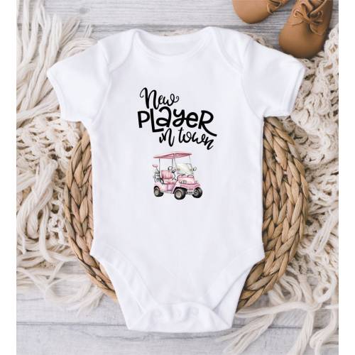 New Player in Town Baby ONESIES® Brand Bodysuit - Girls Golf Baby Bodysuit, - New Golfing Buddy - Cute Baby Gift - Baby Shower Gift For Girl
