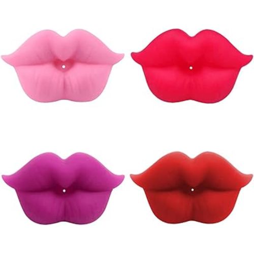 4-Packs Funny Baby Pacifier,Soft Silicone Lips Pacifiers,Lips Pacifiers for Babies 0-36 Months,Cute Lip Pacifier, BPA Free