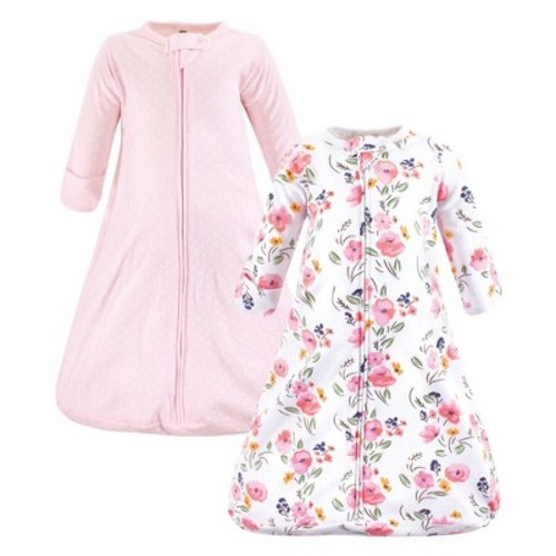 Hudson Baby Infant Girl Cotton Long-Sleeve Wearable Sleeping Bag, Sack, Blanket, Floral Bouquet Long Sleeve, 18-24 Months
