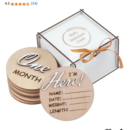 3D Wooden Monthly Milestone Cards, For Baby Photos, Monthly Milestone Marker, Monthly Milestone Wood Discs, Baby Months Signs, Baby Shower Gift, Milestone Wooden Circles, Monthly Baby Milestone
