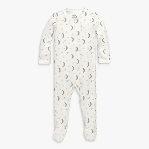 Organic zip footie in starry night | Primary.com
