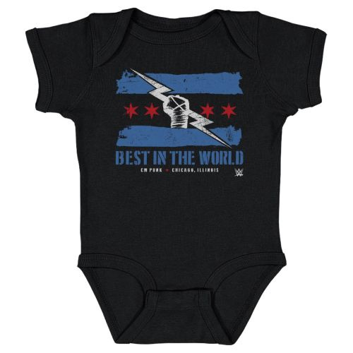 Infant 500 Level Black CM Punk Logo Flag Infant Bodysuit