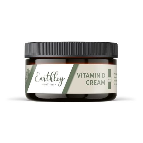Earthley Wellness Vitamin D Cream, Natural Topical Vitamin D with Vitamins A, D, & K2, Heart Health, Skin Health, and Pregnancy, Cod Liver Oil Base (4 oz, Vitamin D Cream)