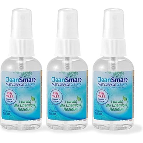 CleanSmart To Go Disinfectant Kills 99.9% of Viruses, TSA-Approved for Safe Travel, 2 oz Bottle (Pack of 3)
