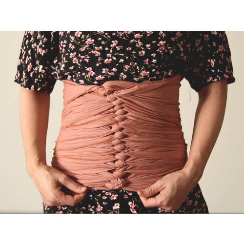 Lightweight Bengkung Belly Binding wrap made of 100% handspun organic cotton 17 Yards long, 8.5 inches wide