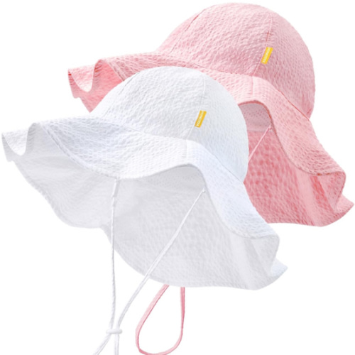 HONGTEYA Baby Sun Hat Toddler Girl Beach Hat Adjustable Outdoor Summer Hat Sun Protection Wide Brim Infant Kids