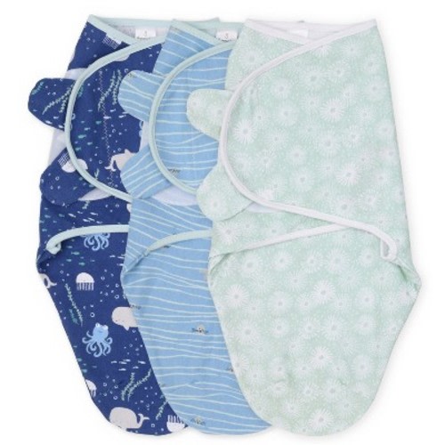The Peanutshell Under The Sea 3 Swaddle Wrap for Newborn, Infant - 3-Pack, Size: small/medium