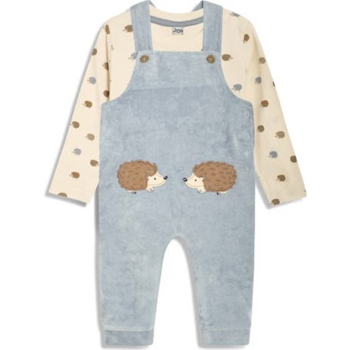 Hedgehog Appliqué Long Sleeve T-Shirt & Overalls Set, 6-12M