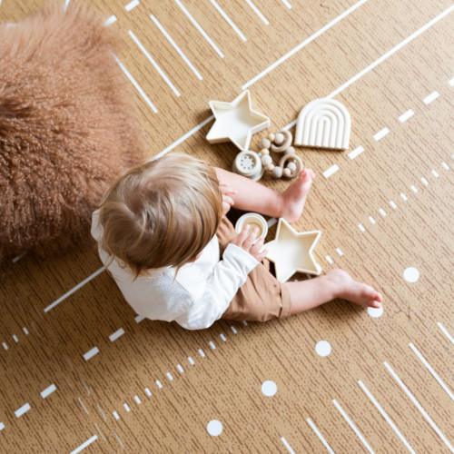 Toddlekind Premium Foam Playmats Berber Collection - Camel, Standard