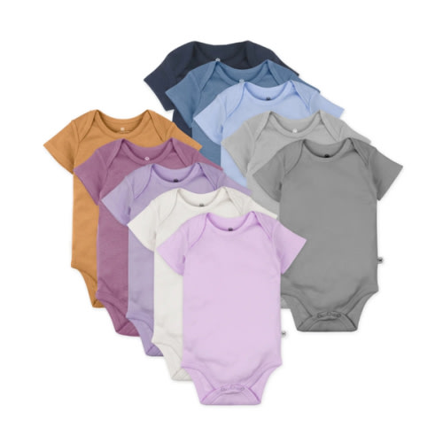 10-Pack Multicolor Organic Cotton Short Sleeve Bodysuits - 0-3M | Honest Baby Clothing